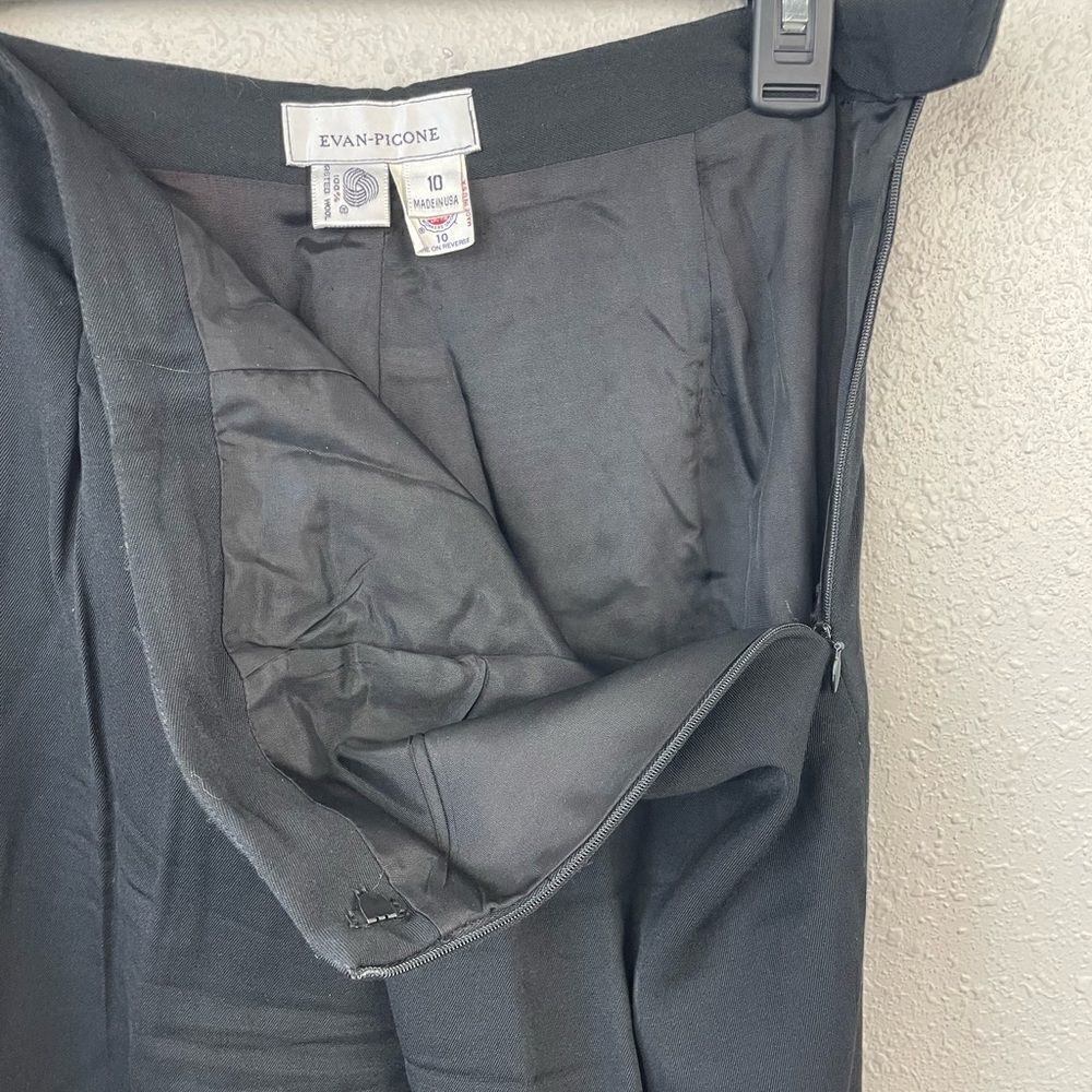 Vintage Evan Picone Black Wool Slack Pants Size 10 EUC - Picture 3 of 5